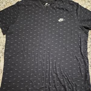 The Nike Tee Sportswear All Over Swoosh Print Black T-Shirt Size XLl NWT